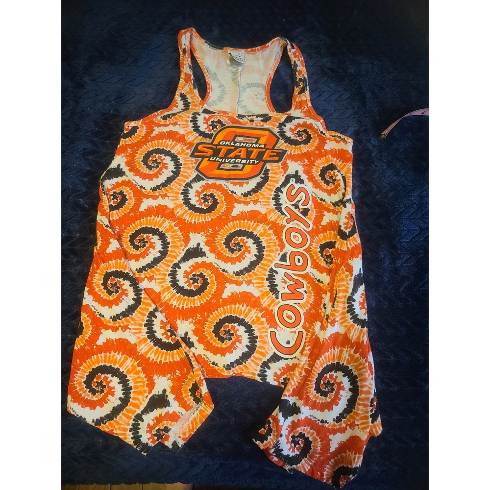 Creative Apparel Oklahoma State University Cowboys Tie Dye Tank Top Orange XL